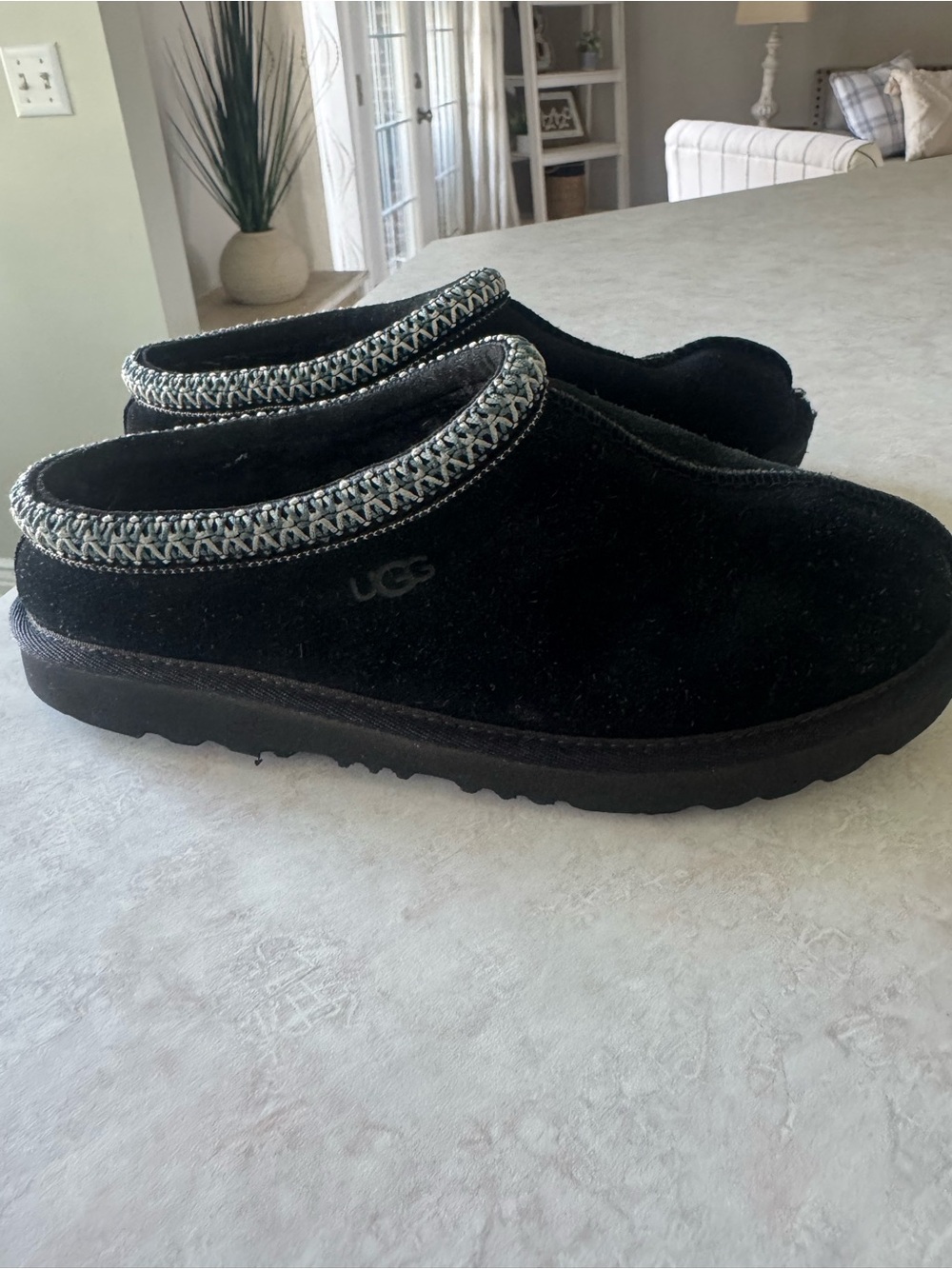 UGG Black Tasman Suede Slip-On Clog size 7 Slippers